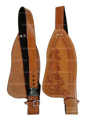 Western saddle leather fenders - saddle,